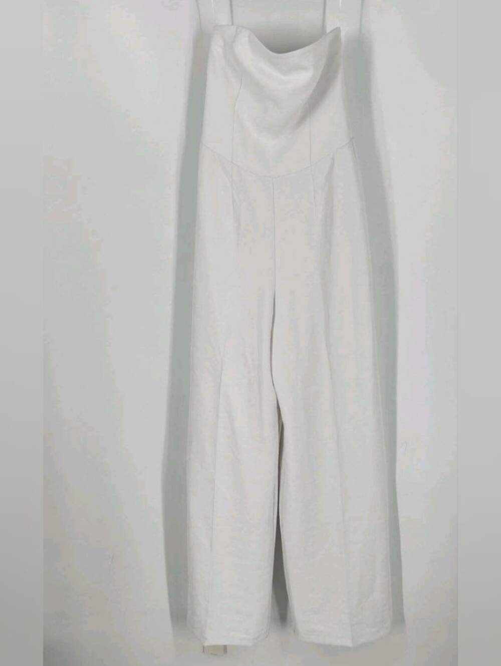Abercrombie & Fitch Women's White Strapless Wide Leg Jumpsuit With Belt Size XS